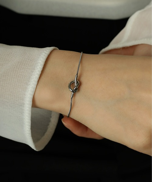 ORLEAN ブレスレット 金属アレルギー対応 スネークチェーンノット