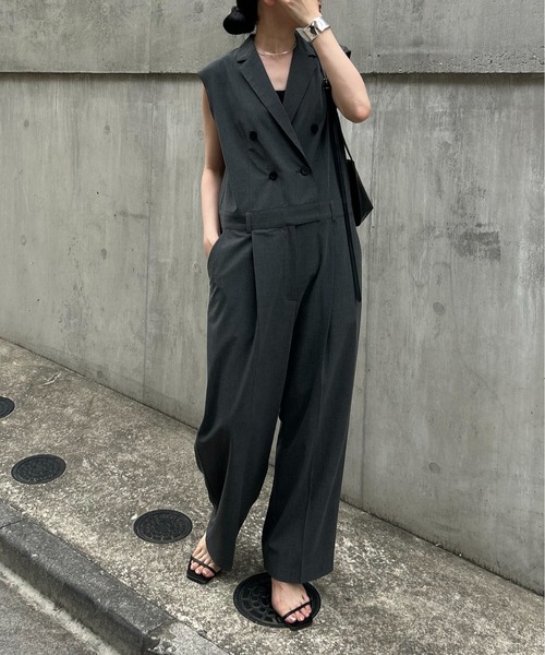 THE PAUSE オールインワン 「THE PAUSE」テーラーカラーノースリーブ
