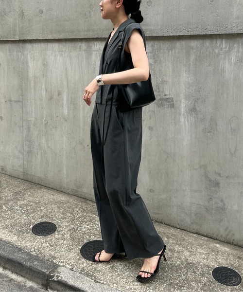 THE PAUSE オールインワン 「THE PAUSE」テーラーカラーノースリーブ