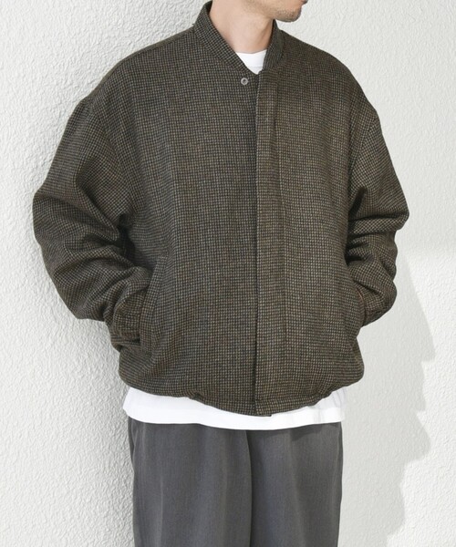 SHIPS any ブルゾン アウター any: 「手洗い可能」リラックス ツイード