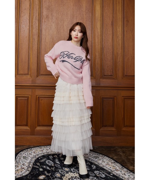 Her lip to ニット セーター Loved one Logo Jacquard Knit レディース