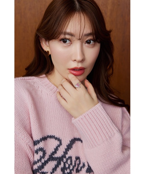 Her lip to ニット セーター Loved one Logo Jacquard Knit レディース