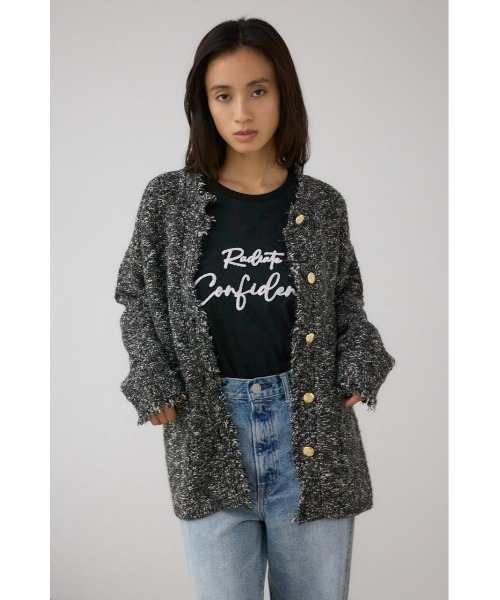 AZUL BY MOUSSY（アズールバイマウジー） カーディガン ツイードライク