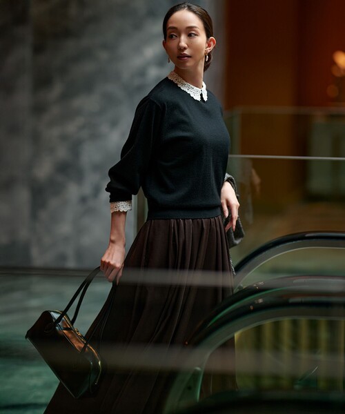 23区（ニジュウサンク） ニット セーター 「洗える」エンブロイダリー