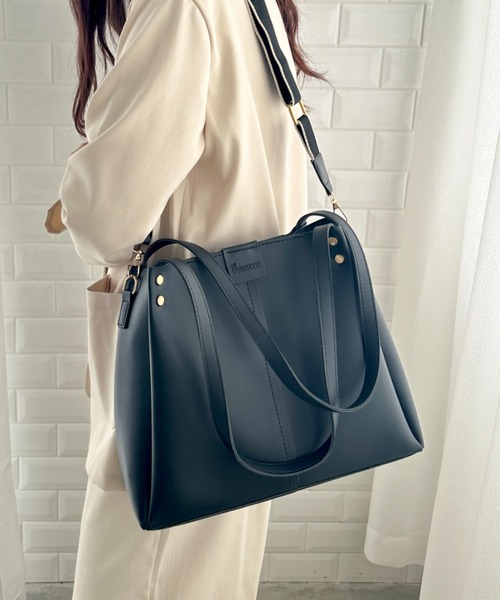 トートバッグ 新色追加 6色展開「A4収納可能」通勤・通学 PUダブル