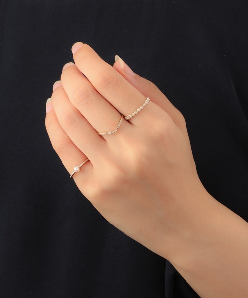 agete（アガット） 指輪 リング K10マザーリング（パール） レディース