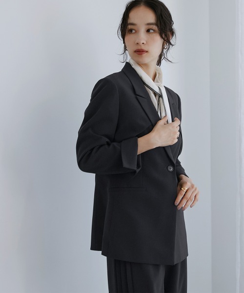 Callarus セットアップ 洗える防しわデザインテーラードジャケット