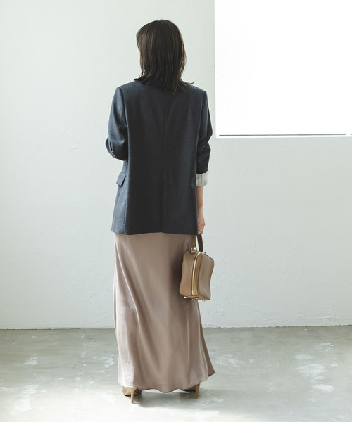 NOBLE（ノーブル） スカート 「追加」キュプラサテンナローAライン