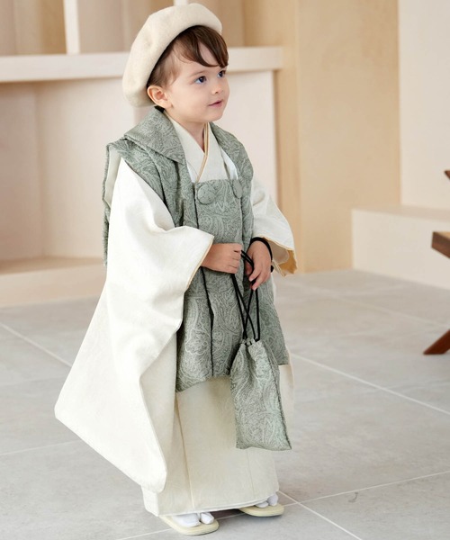utatane 着物 七五三3歳用被布コートセット 男の子 ジャガード