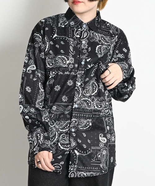 marai（マーライ） ブラウス シャツ ペイズリー柄 長袖総柄シャツ