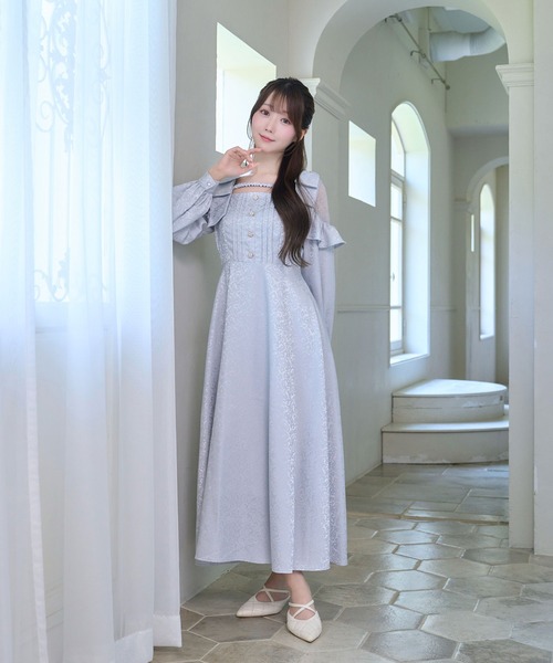 Rose Muse（ロゼミューズ） ワンピース Lace switching jacquard dress