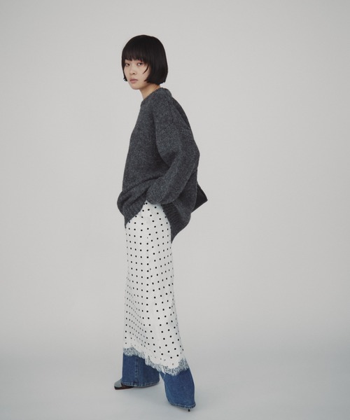 duei（デュイ） スカート サテン裾レースドットスカート : ZOZOTOWN