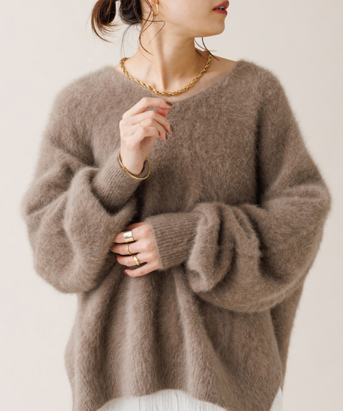 Rouge vif（ルージュ ヴィフ） ニット FOX＆Cashmere Vネックゆったり