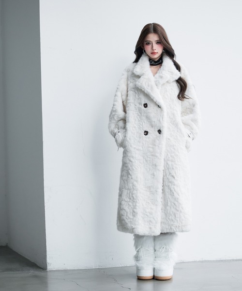 VEILA コート チェスターコート フェイクファーロングコート