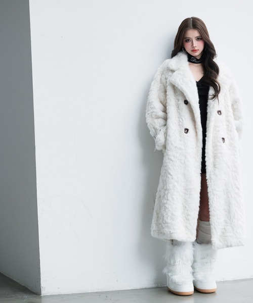 VEILA コート チェスターコート フェイクファーロングコート