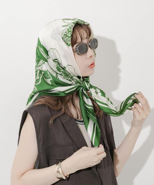 HERMES（エルメス） シルク ブギウギ スカーフ - ネイビー レディース