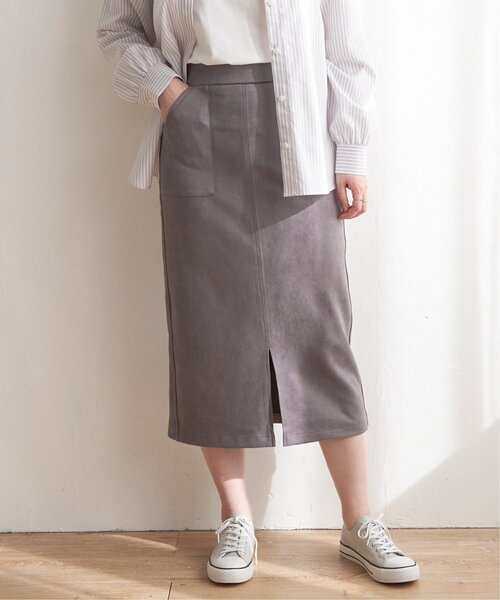 ikka（イッカ） スカート カットスエードタイトスカート : ZOZOTOWN