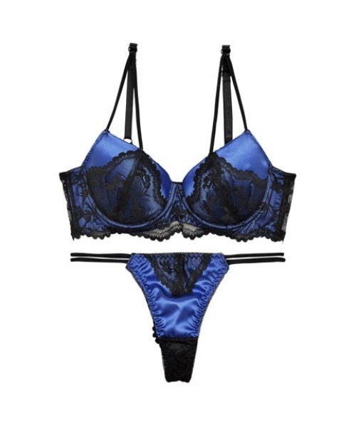 ブラジャー ショーツセット ボタニカル ストリング レース 育乳 脇高