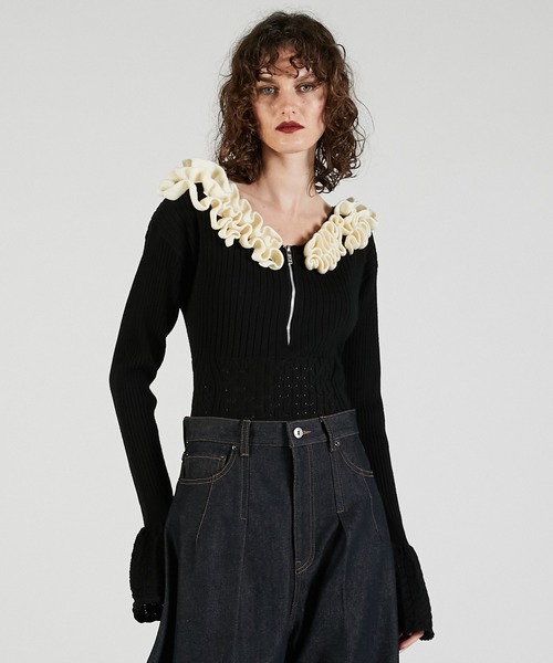 PRANK PROJECT（プランクプロジェクト） フリルニットボディスーツ