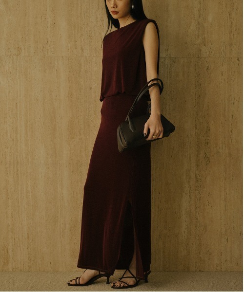 anuans（アニュアンス） スカート アセテートカットナロースカート