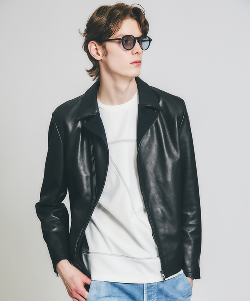 5351 POUR LES HOMMES ブルゾン アウター 「レザー×デニム」セミダブル