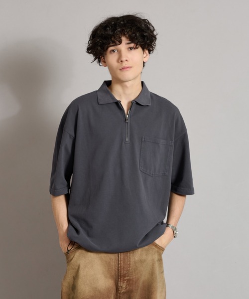 WETTEMPT ポロシャツ HALF ZIP PIGMENT POLO / ハーフジップピグメント
