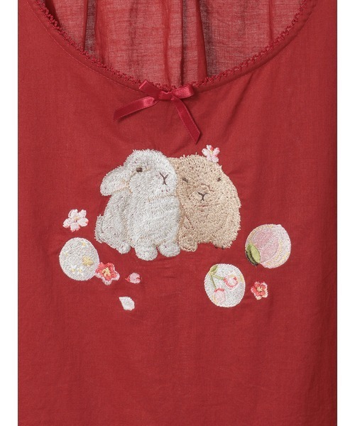 PINK HOUSE（ピンクハウス） 幸見うさぎ刺繍ローンタブリエ レディース