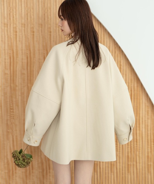 hinari（ヒナリ） コート アウター ウェーブデザインミドルコート