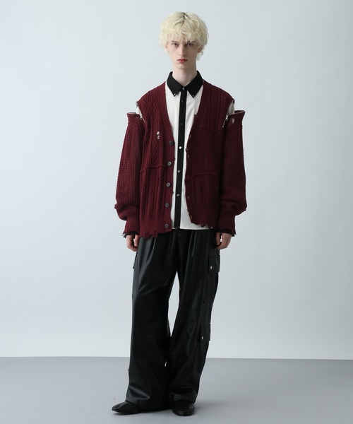 HARE（ハレ） カーディガン BIGダメージZIPカーディガン(HARE) メンズ