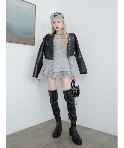 Darich（ダーリッチ） レザージャケット ライダース ドロップショート