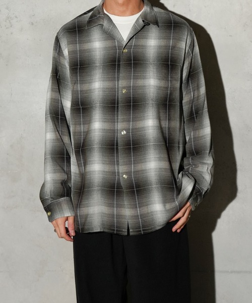 TOWNCRAFT（タウンクラフト） シャツ 60S OMBRE LOOP COLLAR SHIRT