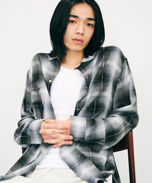 TOWNCRAFT（タウンクラフト） シャツ 60S OMBRE LOOP COLLAR SHIRT