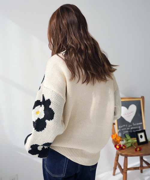 ニット セーター 花柄ケーブルニット レディース : ZOZOTOWN Yahoo!店