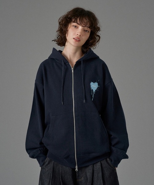 ONCILY（オンシェリー） パーカー 26SS HEART LOGO FULL-ZIP HOODIE