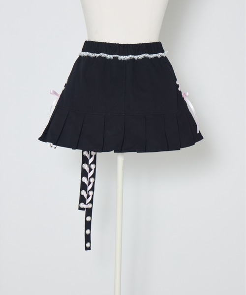 AVENCHUMU スカート side lace up pierce pleated skirt : ZOZOTOWN