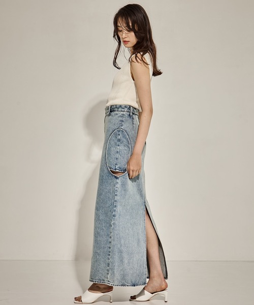 CLANE（クラネ） デニムスカート 「CLANE/クラネ」CIRCLE CUT LAYERED