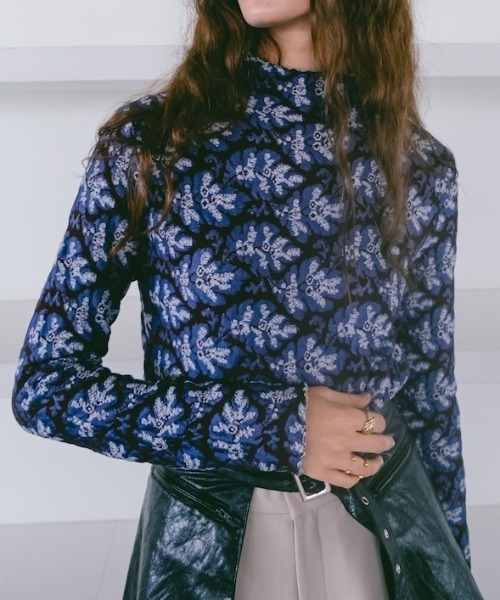 sahara（サハラ） ニット セーター Leaf Jacquard Knit/リーフ