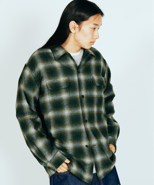 TOWNCRAFT（タウンクラフト） シャツ WOOL CHECK LOOP COLLAR SHIRTS