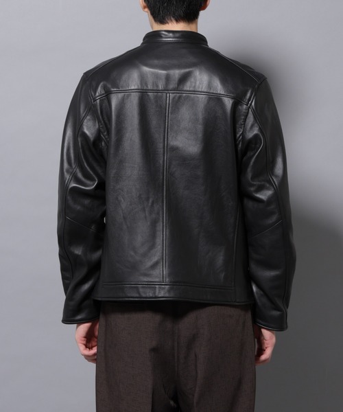 NANO universe（ナノ・ユニバース） 革ジャン ライダース バンドカラー