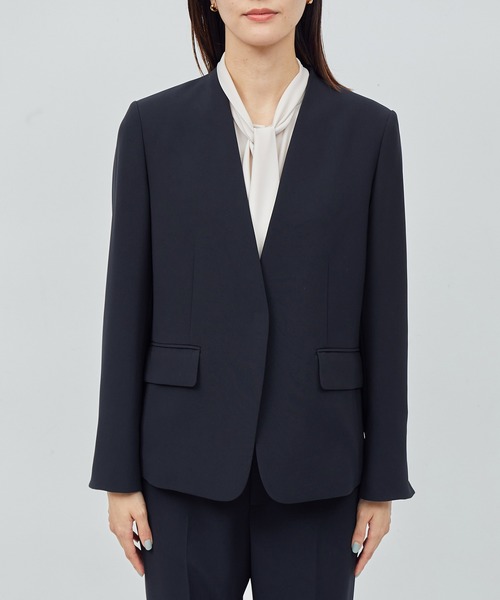 ROPE'（ロペ） ジャケット ノーカラージャケット トリアセテートダブル