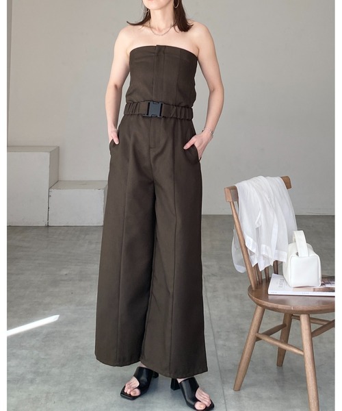 She's Closet サロペット オーバーオール フロントジップベルト付き