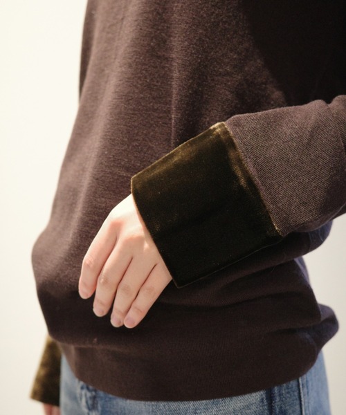 CLANE（クラネ） ニット セーター CLANE VELOR COLLAR KNIT TOPS