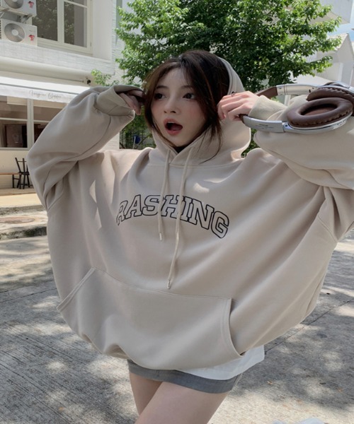 パーカー フロント ビッグロゴフードスウェットパーカー レディース
