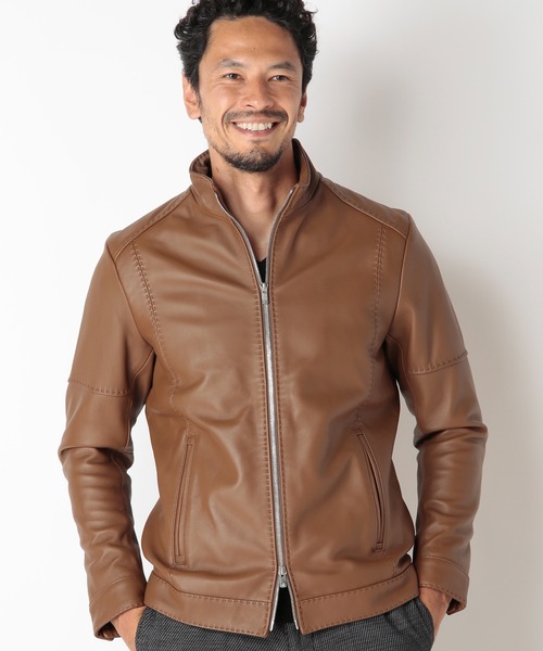 MEN'S BIGI（メンズビギ） 革ジャン ライダース ラムレザークローム