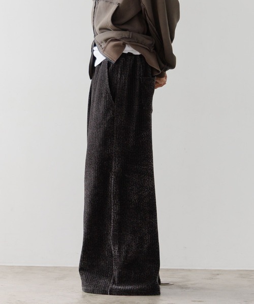 PBLIM パンツ 「UNISEX」ベロアワイドイージーパンツ レディース
