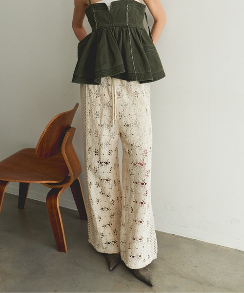 MAISON SPECIAL（メゾンスペシャル） パンツ Mixed Lace Easy Pants