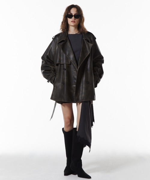 JOSE MOON（ジョゼムーン） トレンチコート コート FAUX LEATHER