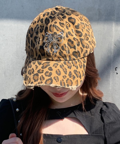Borsalino ヒョウ柄 帽子 キャップ サイズ58 イエロー レオパード 楽天