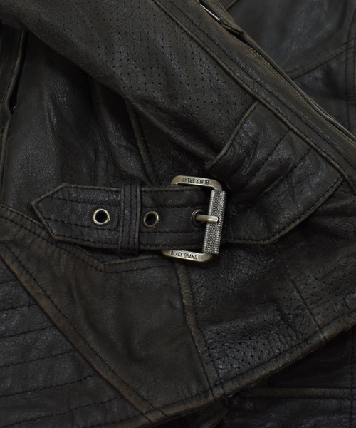 VINTAGE 革ジャン ライダース 「ヴィンテージ古着」BLACK BRAND スカル
