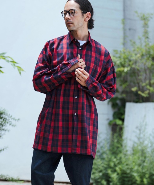 CAMBIO（カンビオ） シャツ ms5752-オーバーサイズミドル丈チェック